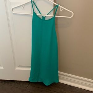 Turquoise sport cut neck tank